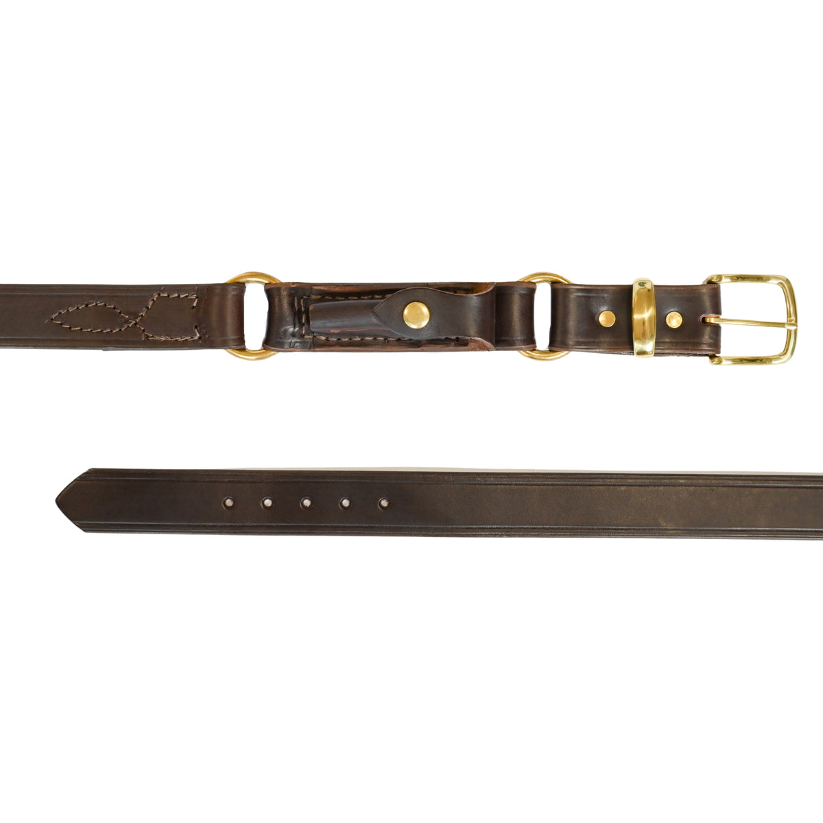 Leather Hobble Belt with Brass Buckle