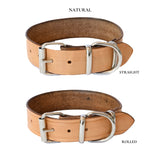 dog collar 1.5inch width - natural