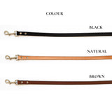 cowhide leather dog leads - black, natural, brown